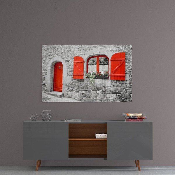 Stikla glezna Red Door and Window-image-1