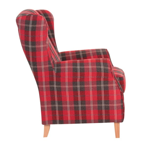 Sarkans rūtains atpūtas krēsls Max Winzer Lorris Vintage-image-3