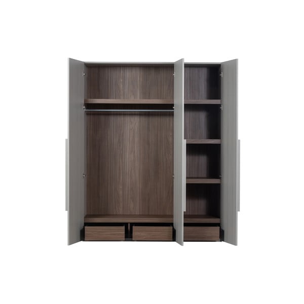 Pelēks moduļu drēbju skapis 165x210 cm Rens – WOOOD-image-3