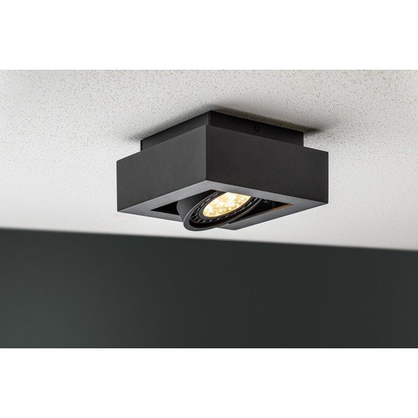 Melna griestu lampa ar metāla abažūru 18,5x18,5 cm Loid – GTV-image-1