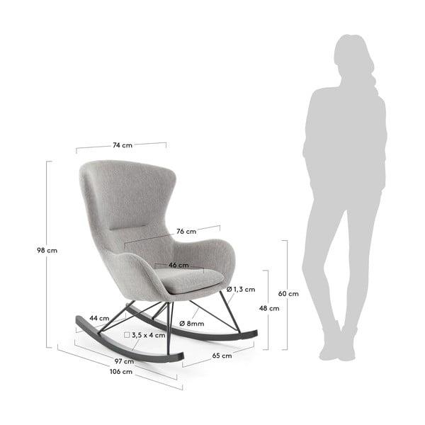 Pelēks šūpuļkrēsls Kave Home Valsa-image-4