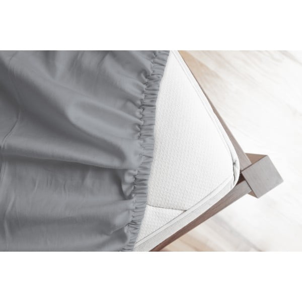 Pelēks flaneļa palags ar gumiju 140x200 cm – Good Morning-image-1