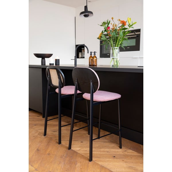 Melns/gaiši rozā bāra krēsls 94 cm Spike – Zuiver-image-1