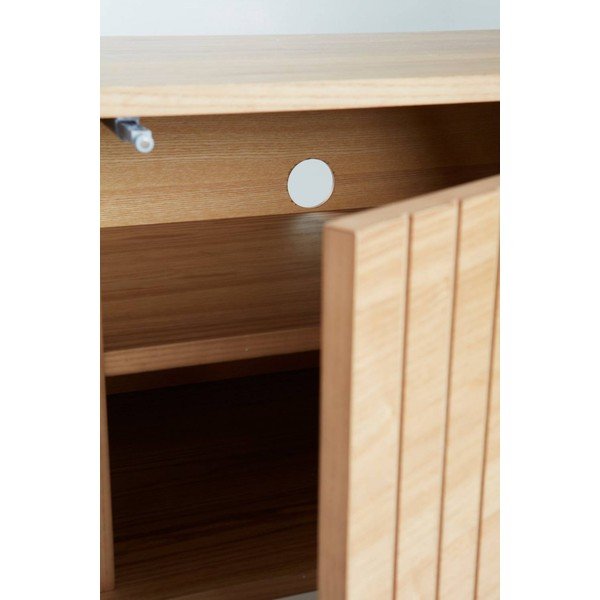 Dabīga toņa TV galdiņš ar oškoka imitāciju 120x38x40 cm Sandviken – Jotex-image-3