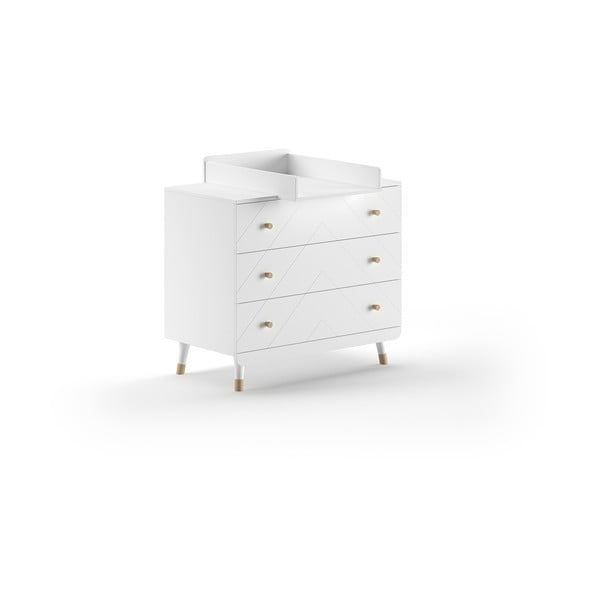 Balta bērnu kumode ar pārtinamo galdiņu 100x100x74 cm Billy – Vipack