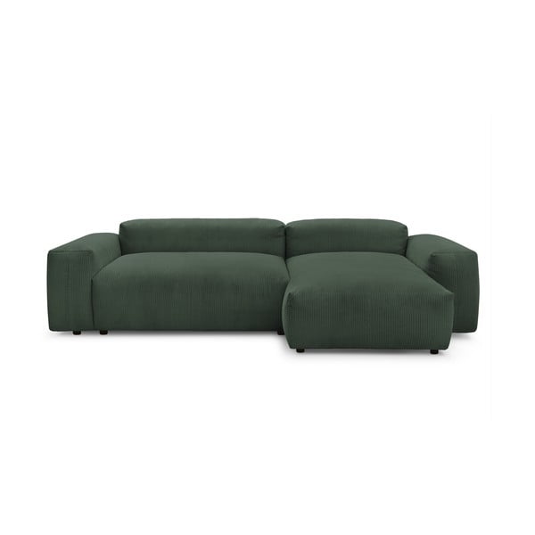 Tumši zaļš velveta stūra dīvāns (labais stūris) Lafayette – Bobochic Paris