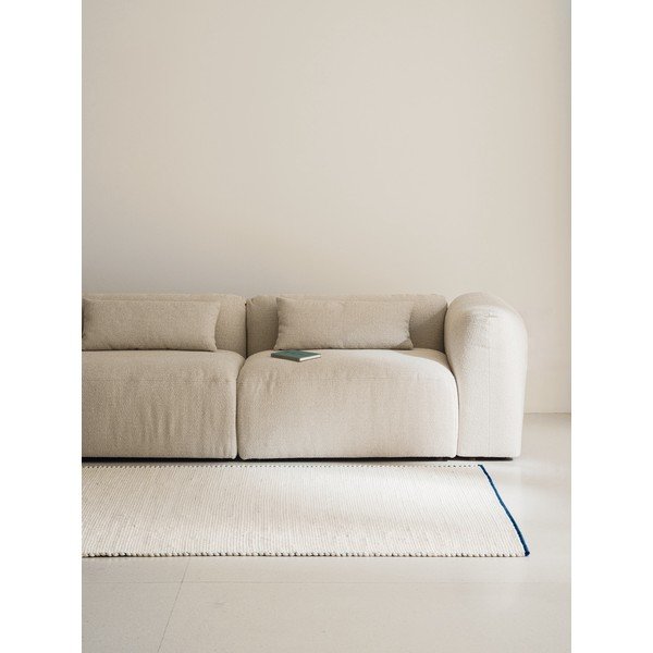 Zils/bēšs ar rokām darināts vilnas celiņa paklājs 80x170 cm Lenu – noo.ma-image-4