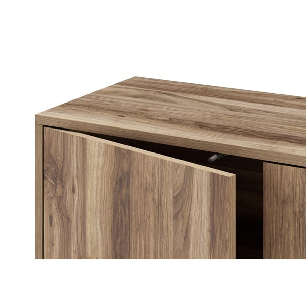 Dabīga toņa TV galdiņš ar valriekstu koka imitāciju 160x51 cm Laila – Marckeric-image-4