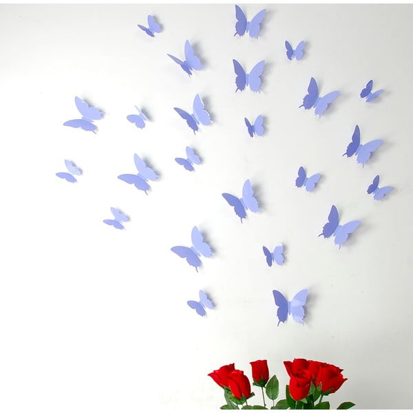 12 violetu 3D uzlīmju komplekts Ambiance Butterflies