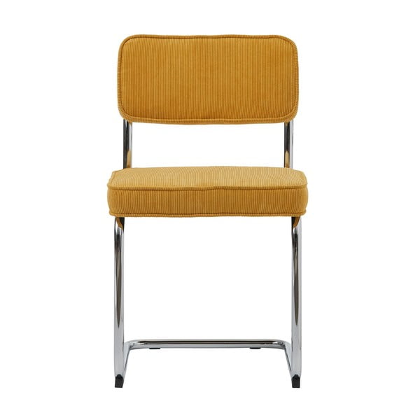 Dzeltens velveta pusdienu krēsls Rupert – Unique Furniture-image-3