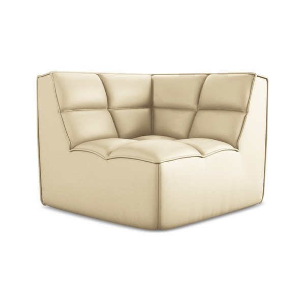 Krēmkrāsas modulārā dīvāna daļa no ādas imitācijas Kalai – Makamii-image-2