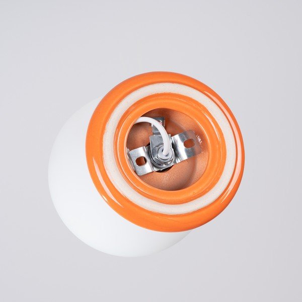 Oranža keramikas griestu lampa ar stikla abažūru ø 12 cm Farsa – Sollux-image-4