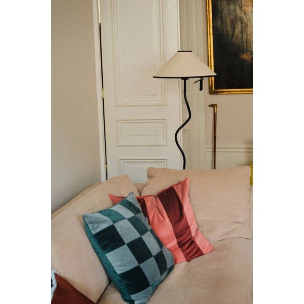 Balta/melna tekstila stāvlampa ar regulējamu spilgtumu (augstums 148 cm) Juliet – Jotex-image-3