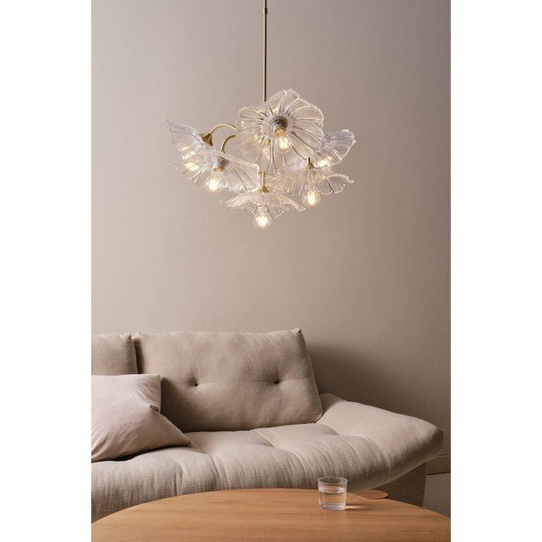 Zelta krāsas stikla piekaramā lampa ar regulējamu spilgtumu ø 70 cm Nugget – Jotex-image-1