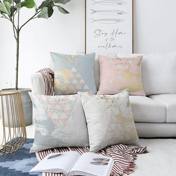4 spilvendrānu komplekts Minimalist Cushion Covers Spring Vibes, 55 x 55 cm