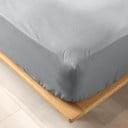 Pelēks palags no organiskās kokvilnas  ar gumiju 160x200 cm Biolina – douceur d'intérieur