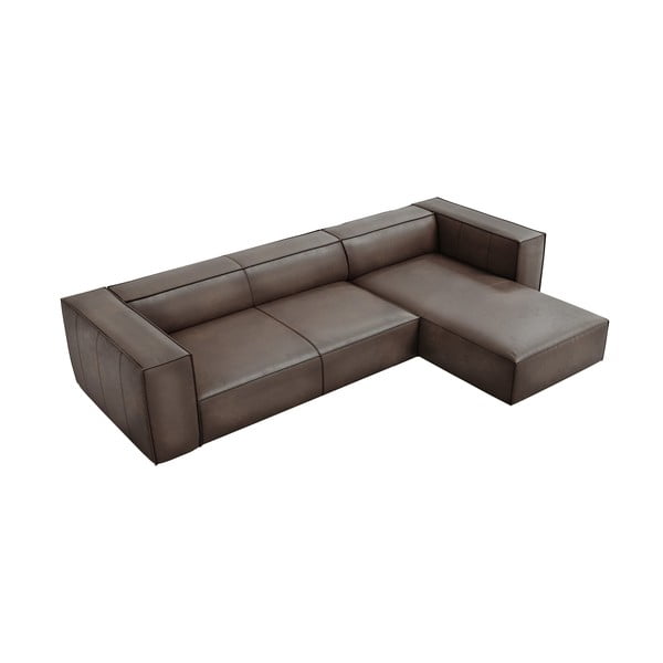 Brūns ādas stūra dīvāns (labais stūris) Madame – Windsor & Co Sofas-image-2