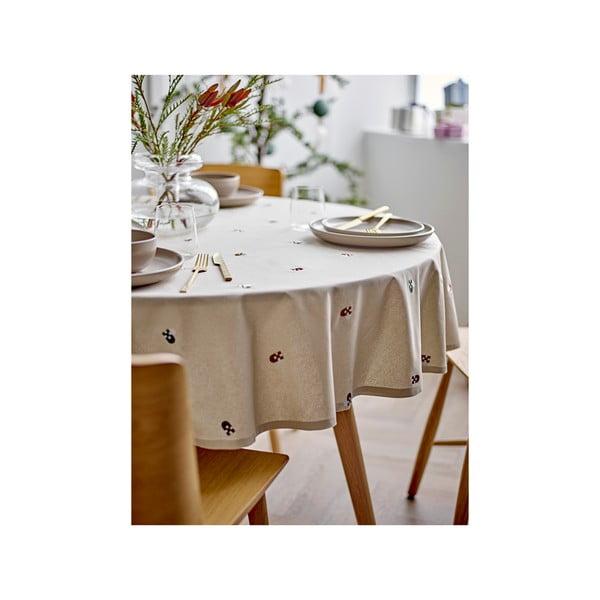 Kokvilnas galdauts ø 180 cm Hearts Embloidery – Södahl-image-4