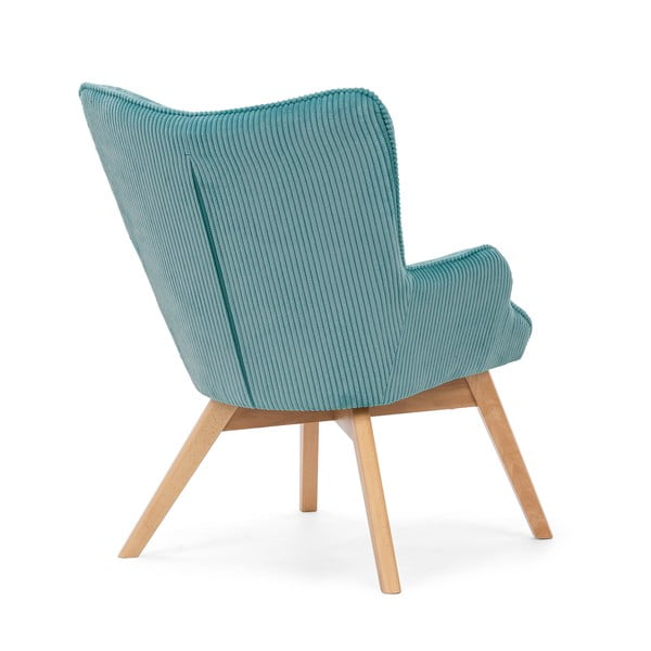 Tirkīzzils velveta atpūtas krēsls Niko – Ropez-image-3