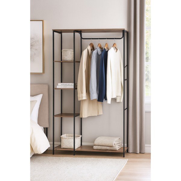 Melna tērauda priekšnama iekārta 90x170x40 cm Aris – Bonami Essentials-image-1