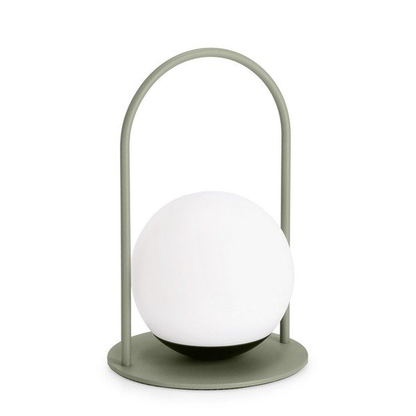 Pelēkbrūna LED galda lampa ar regulējamu spilgtumu ar plastmasas abažūru (augstums 21 cm) Pansy – Bizzotto-image-2