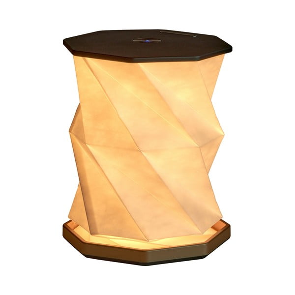 Melna LED galda lampa (augstums 18 cm) Twist Hexagon – Gingko