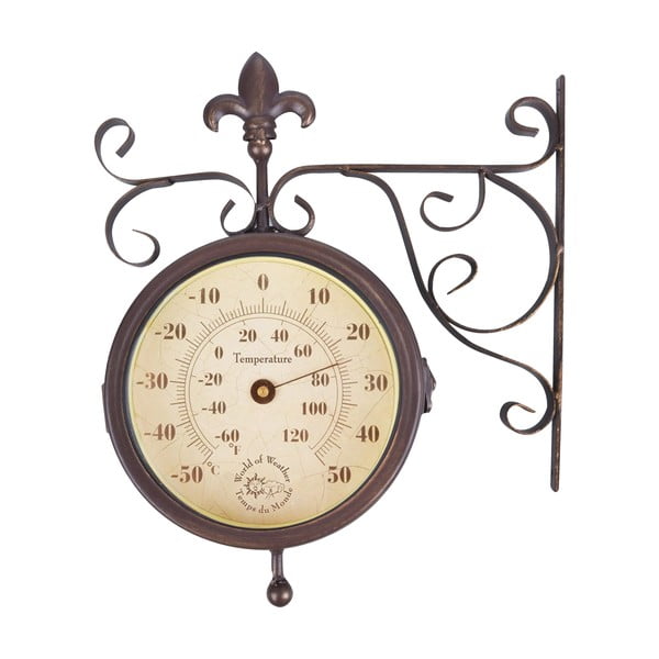 Sienas pulkstenis ar termometru Esschert Design Rustic-image-3