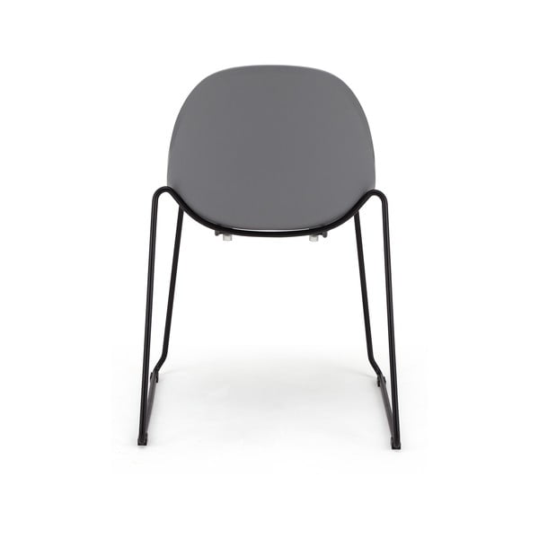 2 pelēku ēdamistabas krēslu komplekts ar melnām kājām Bonami Selection Viva-image-4