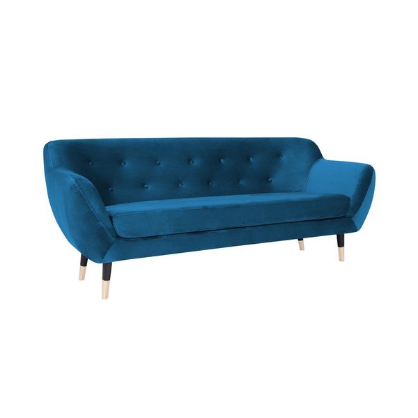 Zils dīvāns ar melnām kājām Mazzini Sofas Amelie, 188 cm-image-2