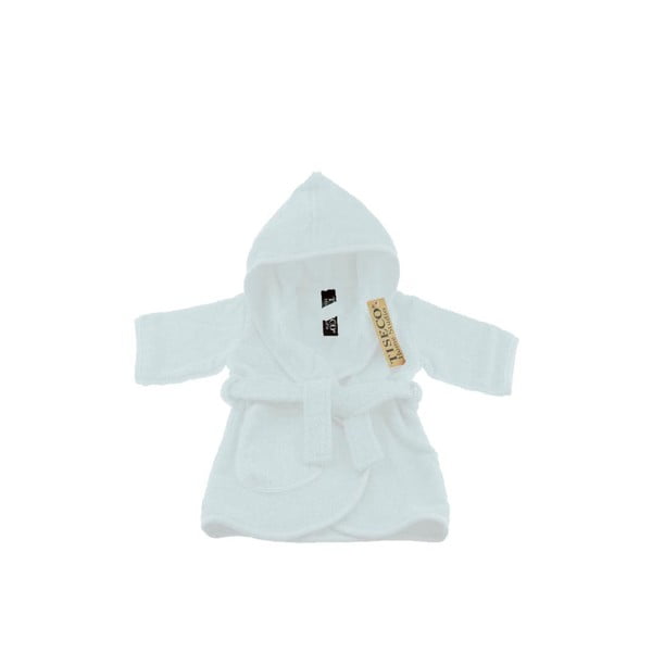 Balts kokvilnas bērnu halāts 0–12 mēnešiem – Tiseco Home Studio