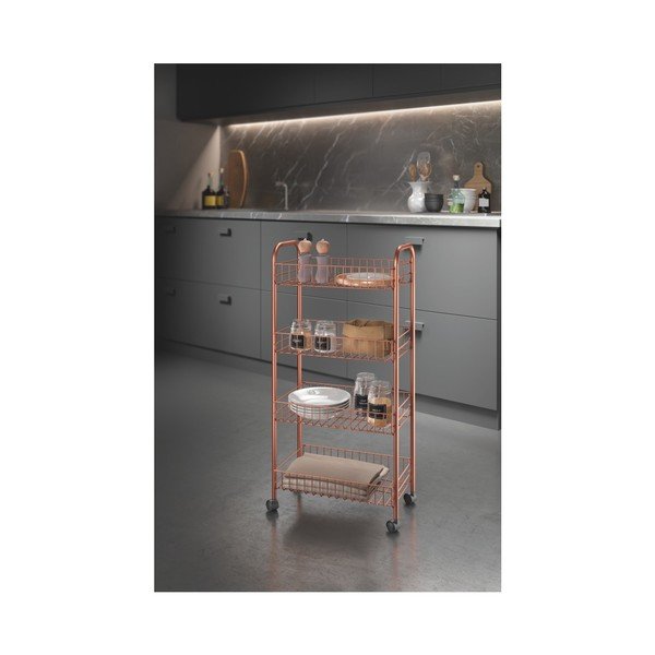 Pārvietojams metāla plaukts vara krāsā 41x84 cm Ascona – Metaltex-image-2