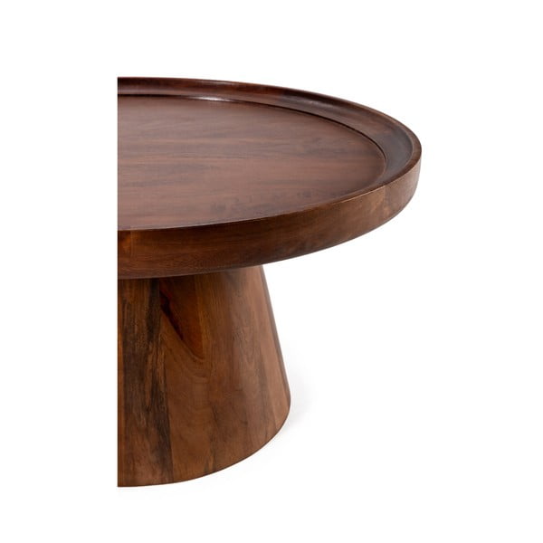 Tumši brūns mango masīvkoka apaļš žurnālgaldiņš ø 80 cm Rose – MOME-image-3