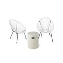 Baltu dārza krēslu komplekts Avocado un galds Loris, ø 35 cm