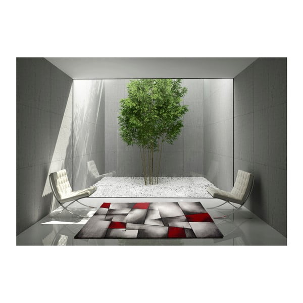 Sarkans ar pelēku paklājs Universal Malmo, 140 x 200 cm-image-1