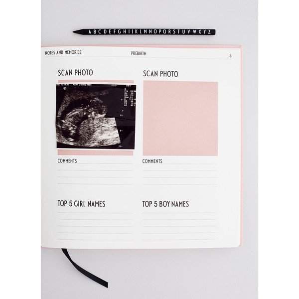 Rozā bērnu atmiņu grāmata Design Letters Baby's First Book-image-2