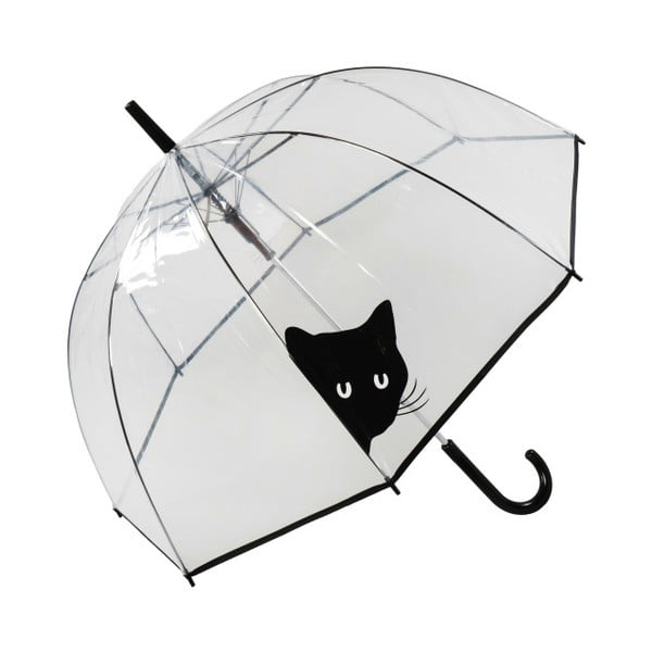 Caurspīdīgs vējdrošs lietussargs Ambiance Birdcage Peeking Cat, ⌀ 84 cm