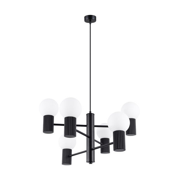 Melna piekaramā lampa ar stikla abažūru Orbital – Sollux