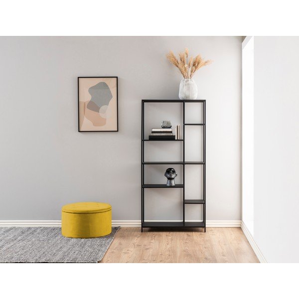 Dzeltens samta pufs Actona Retina, ⌀ 60 cm-image-1