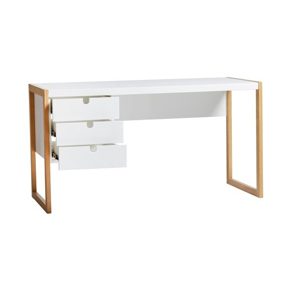Balts darba galds Marckeric Square, 140 x 75 cm-image-2