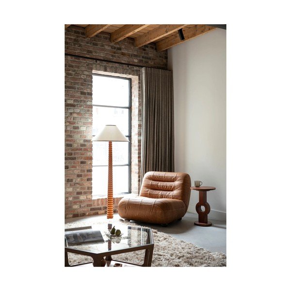 Konjakbrūns ādas atpūtas krēsls Wyatt – Dutchbone-image-1