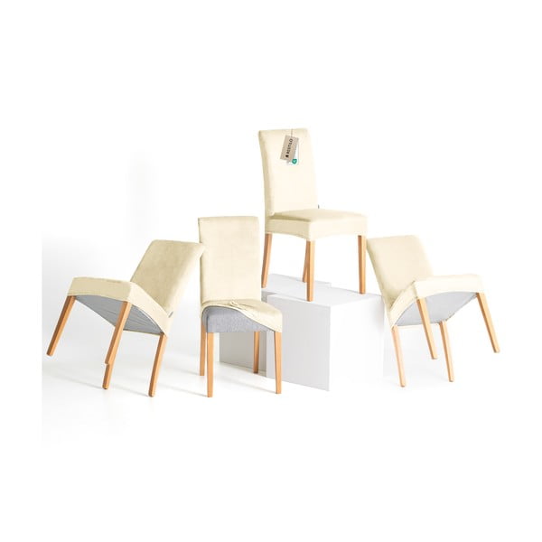 Krēmkrāsas uzvelkami pārvalki krēslam (4 gab.) 48 cm Sento – Restilo