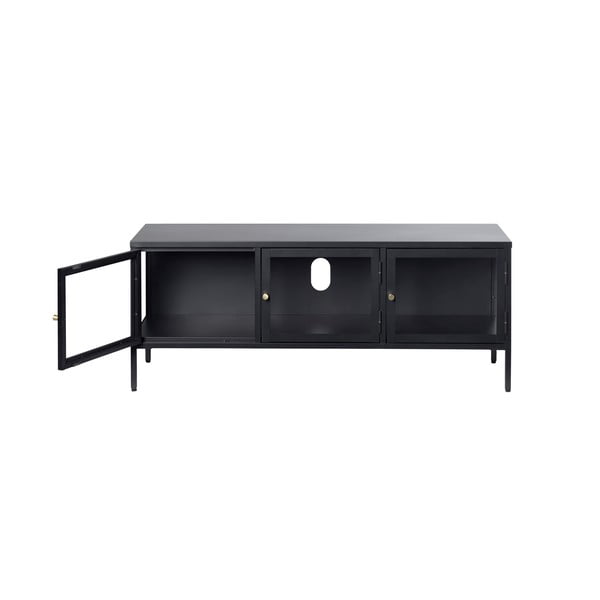 Melns metāla TV galds 132x52 cm Carmel – Unique Furniture-image-3