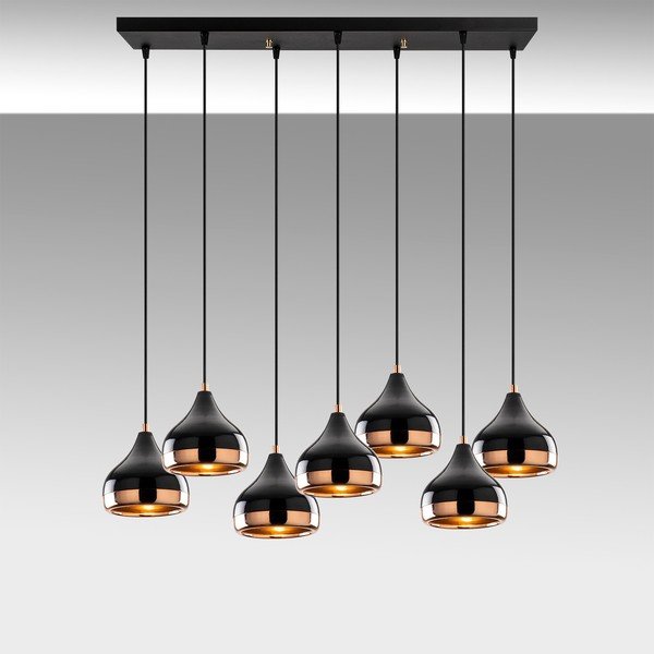 Melna/vara krāsas piekaramā lampa ar metāla abažūru Yildo – Opviq lights-image-3