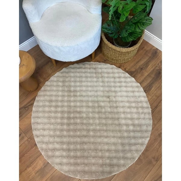 Bēšs mazgājams apaļš paklājs ø 80 cm Bubble Cream – Mila Home-image-1