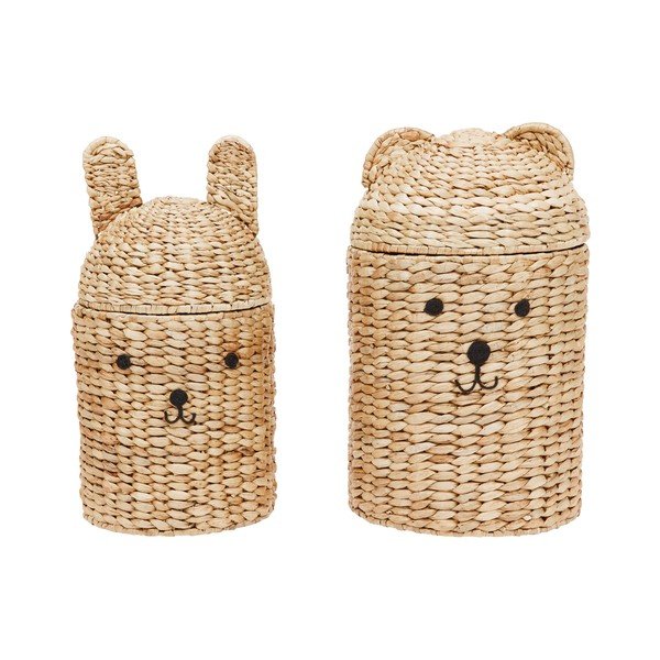 Dabīga toņa bērnu rotaļlietu grozi (2 gab.) no jūraszāles ø 28,5x49,5 cm Bear & Rabbit – OYOY Mini