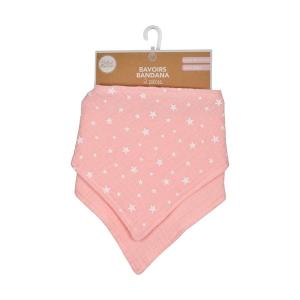 Rozā muslīna siekalu ķērāji (2 gab.) – Bébé Douceur-image-3