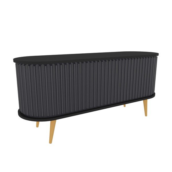 Melns/antracīta pelēks TV galdiņš 140x64 cm Stor – Kalune Design-image-2