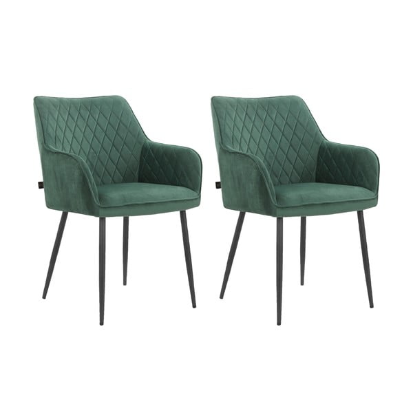 Zaļi polsterēti ēdamistabas krēsli (2 gab.) Elvira – Støraa-image-4