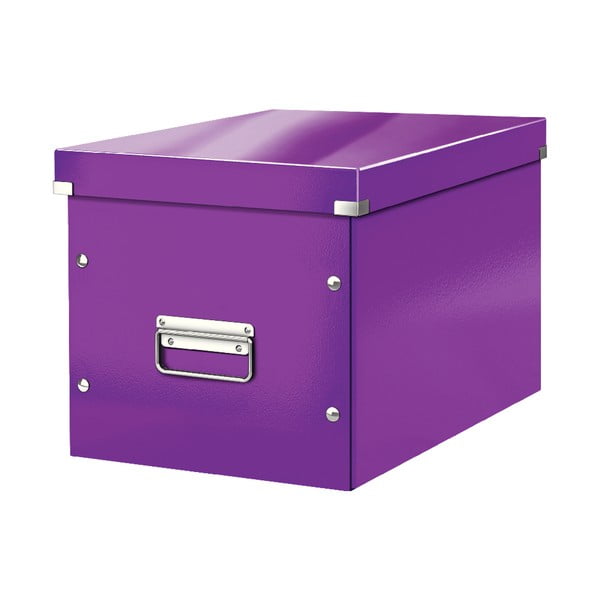 Violeta kartona uzglabāšanas kaste ar vāku 32x36x31 cm Click&Store – Leitz