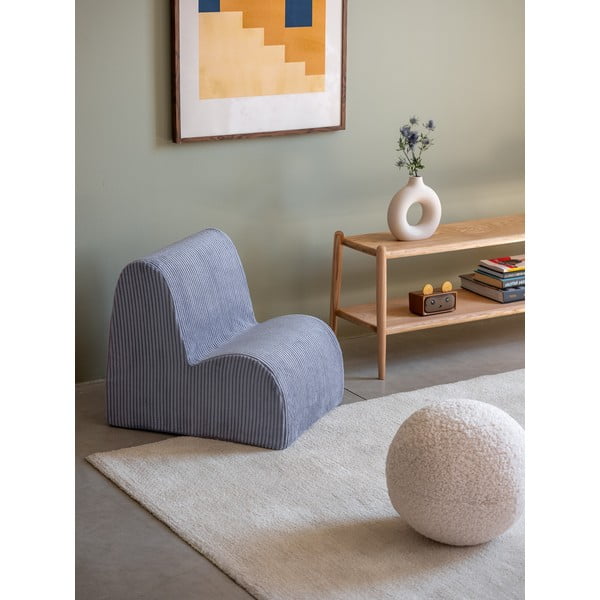 Zils velveta bērnu atpūtas krēsls Cloud – Wigiwama-image-1